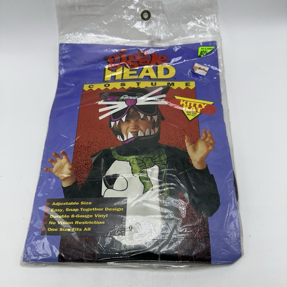 Giggle Head Costume Kitty Kat  Cat Vintage 1991 NOS Vintage